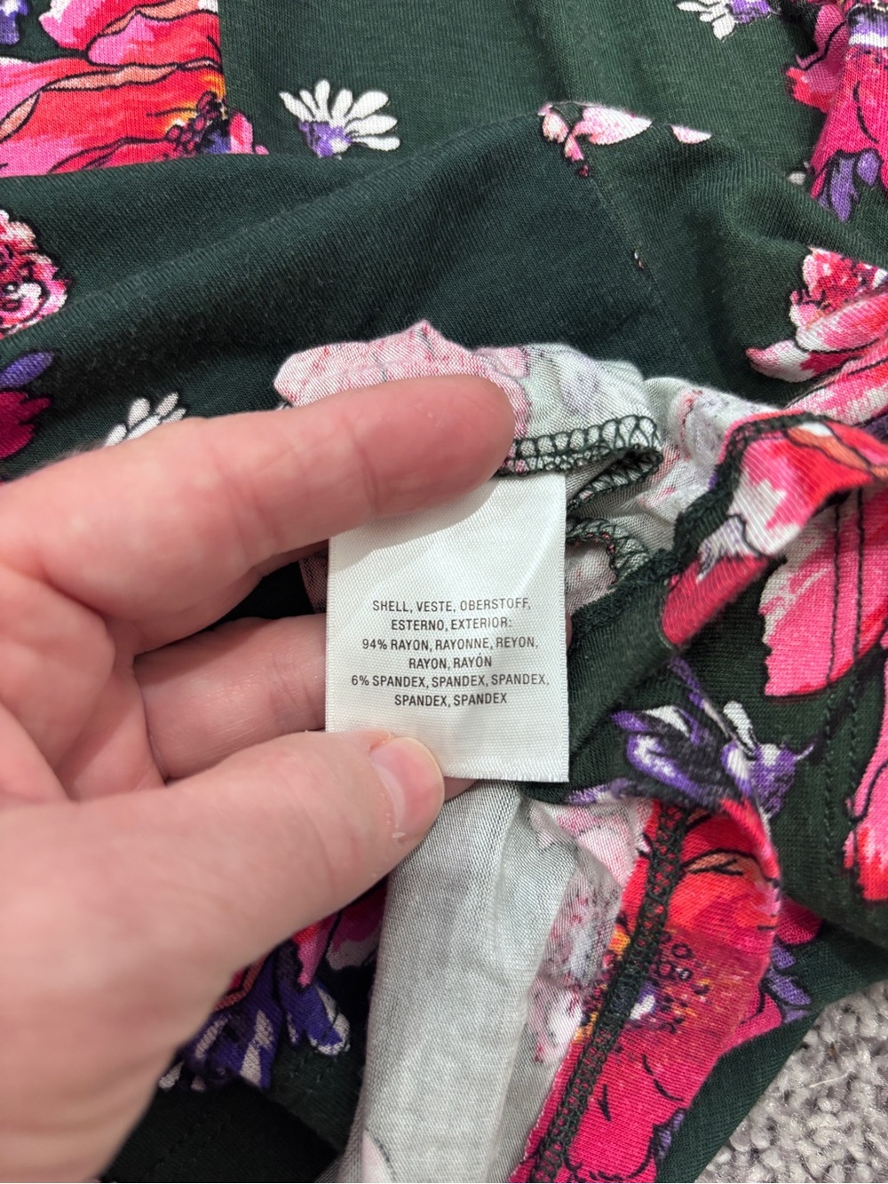 Vanessa Virginia Floral Tie-Neck Halter Camisole in Dark Green - Picture 4 of 6
